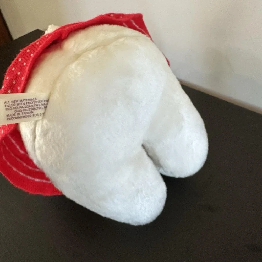 VTG 80's TL Toys White Christmas Girl Blushing Musical Teddy Bear Singing RARE